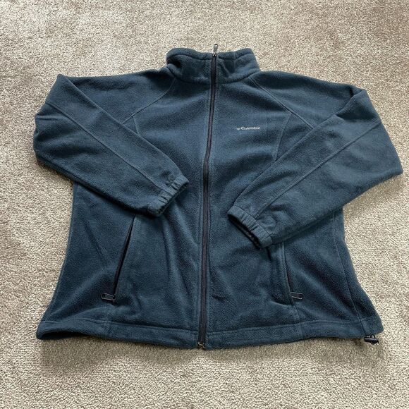 Columbia Benton Springs Fleece Jacket Womens XL Blue Full Zip Pockets Outdoor - Picture 1 of 13